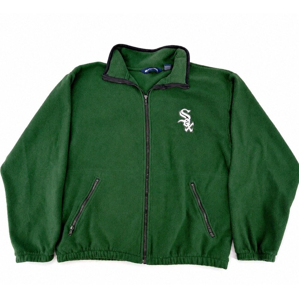 Holloway Mens Green Fleece Zip Up Jacket Chicago White Sox Vintage L 90s Y2K